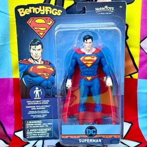 BendyFigs Noble Toys DC Superman Figure With Display Stand
